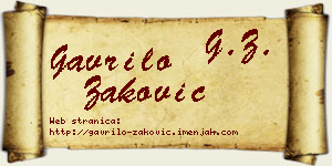 Gavrilo Zaković vizit kartica